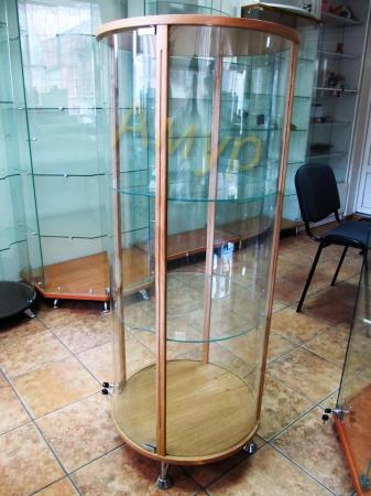 Круглая витрина из шпона 1,27м